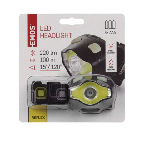 Лiхтар LED EMOS P3536 3W 220Lm 3хAAА, налоб.пласт.